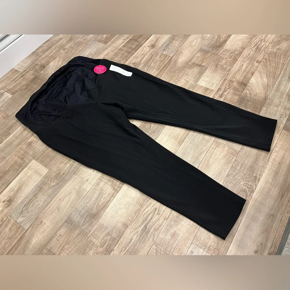 NWT Isabel Maternity Black Skinny Crossover Panel Pants Size 16